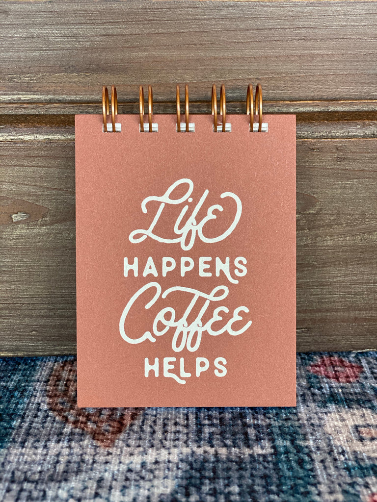 Life Happens Coffee Helps Mini Jotter Notebook