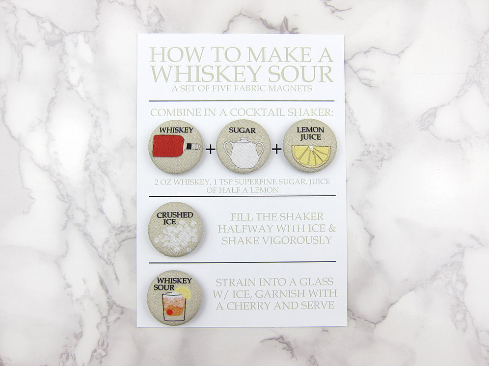 How To Make A Whiskey Sour Fabric Magnet Set