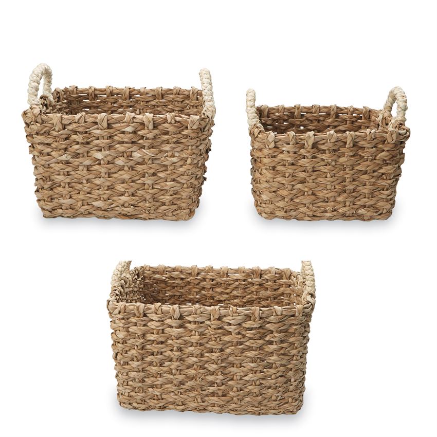 Woven Cattail Straw Basket