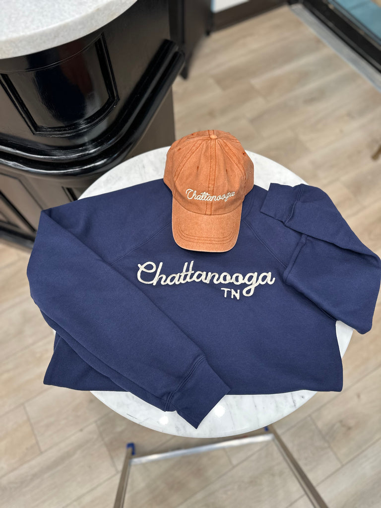 Chattanooga Embroidered Crewneck Sweatshirt, Navy (Various Sizes)