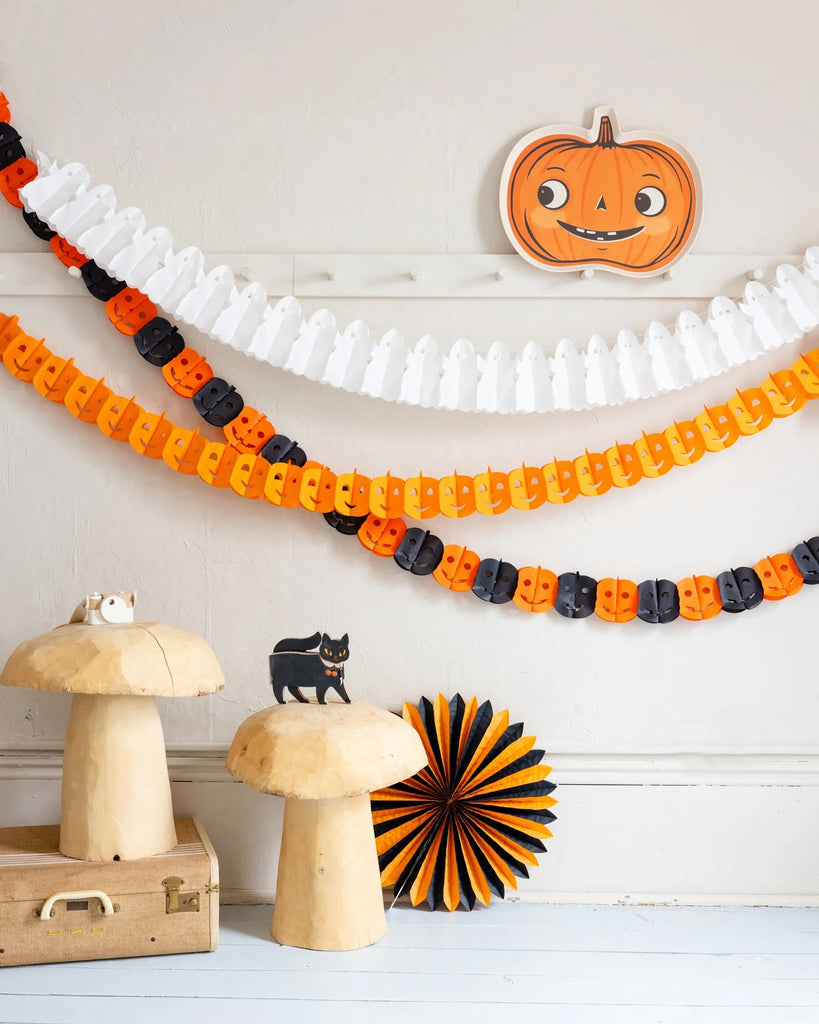 Vintage Halloween Pumpkin Bamboo Tray