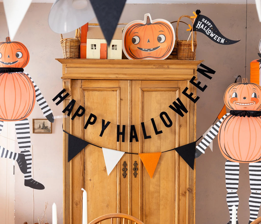 Vintage Halloween 'Happy Halloween' Felt Pennant