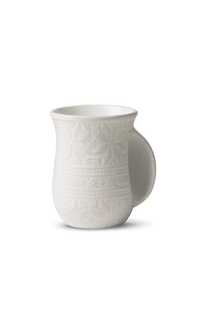 Stoneware Winter Sweater Hand Warmer Mug, White