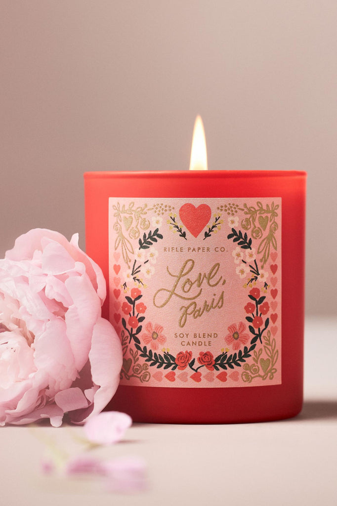 Rifle Paper Co. Love, Paris Boxed Glass Candle, 9.5 Ounces