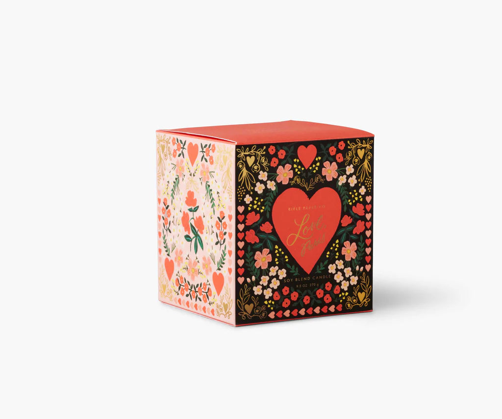 Rifle Paper Co. Love, Paris Boxed Glass Candle, 9.5 Ounces