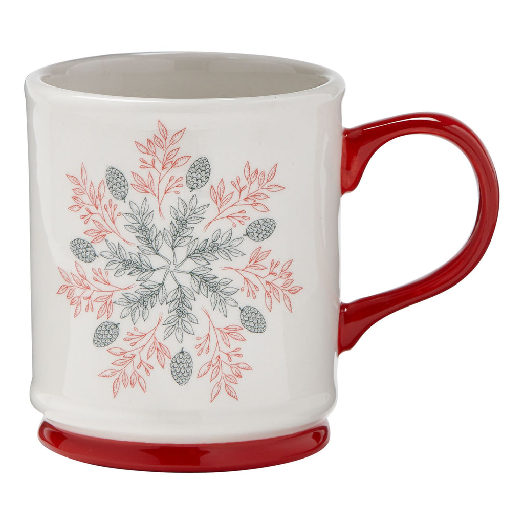 Pine Sprig Snowflake Stoneware Mug