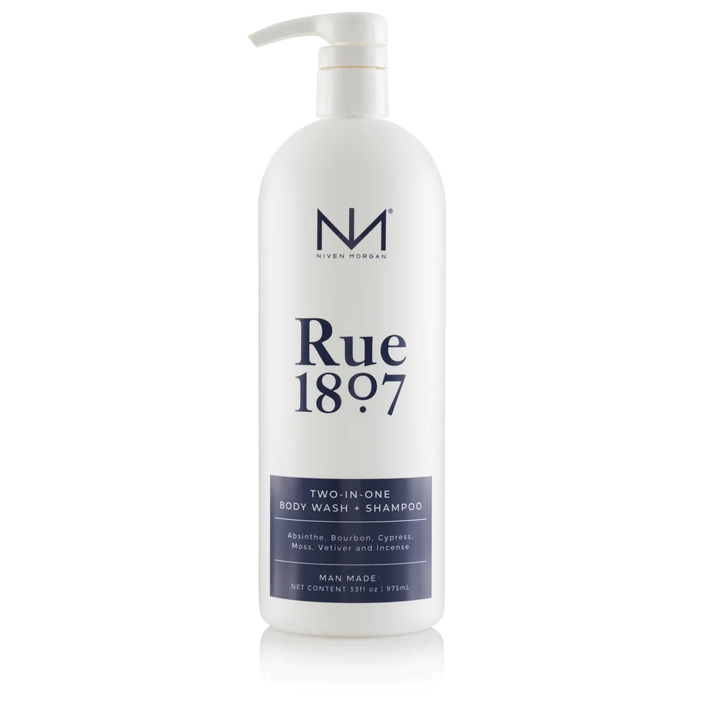 Niven Morgan Rue 1807 Two in One Body Wash and Shampoo, Large Size