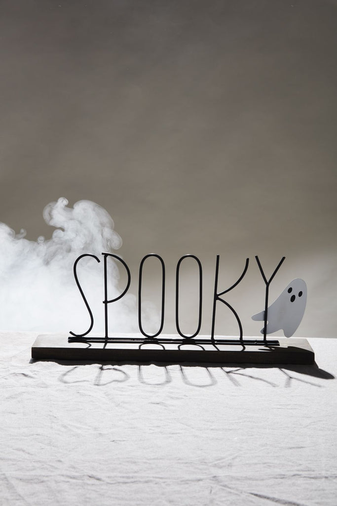 Metal "Spooky" Ghost Sign