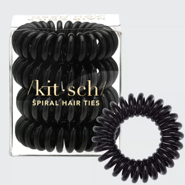 Spiral Hair Coils 4 Pack, Black