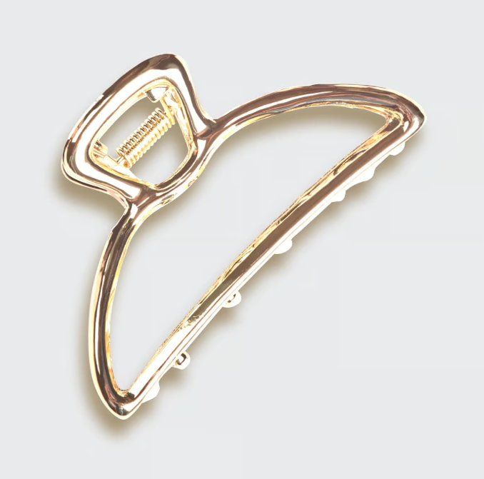 Open Shape Claw Clip, Gold Finish
