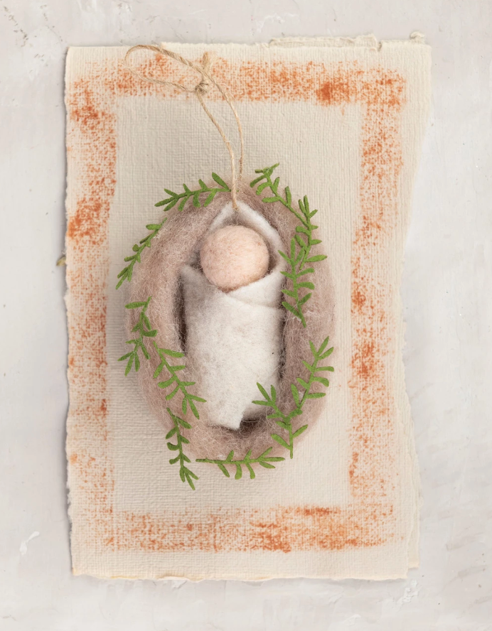 Wool Felt Baby Jesus Ornament