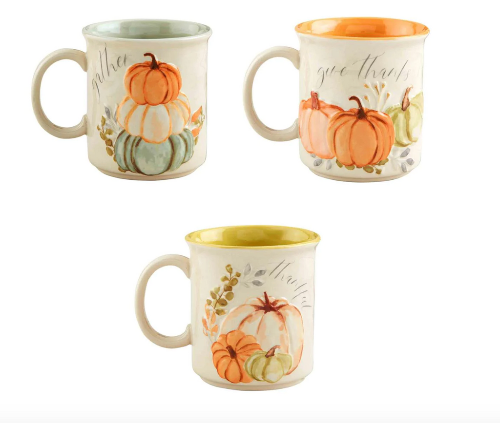 Stoneware Pumpkin Mug, 3 Styles