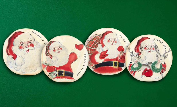 Vintage Santa Coasters, Set of 4