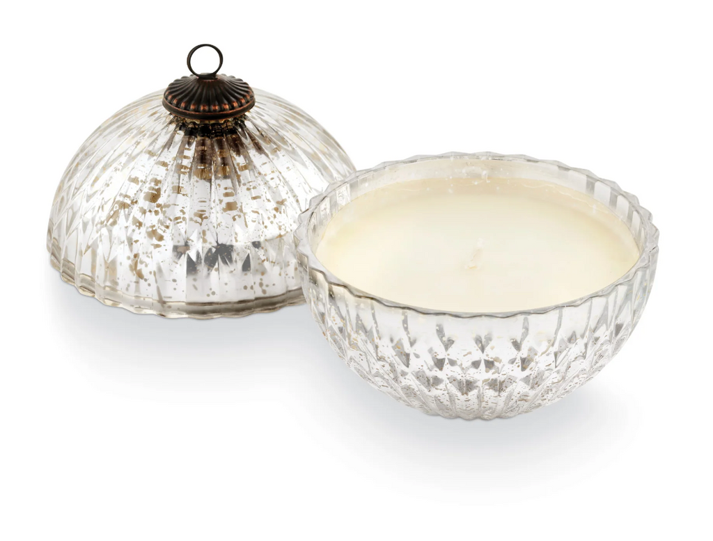 Illume Balsam & Cedar Mercury Glass Ornament Candle, Silver