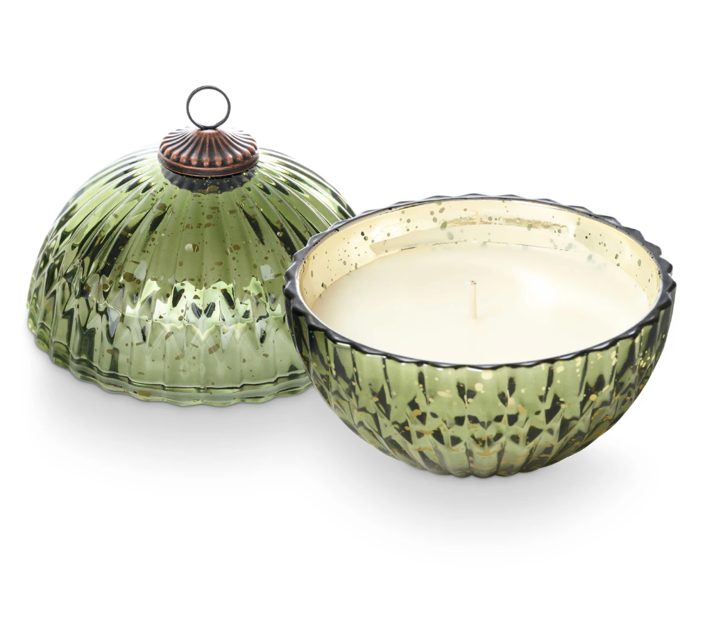 Illume Balsam & Cedar Mercury Glass Ornament Candle, Green