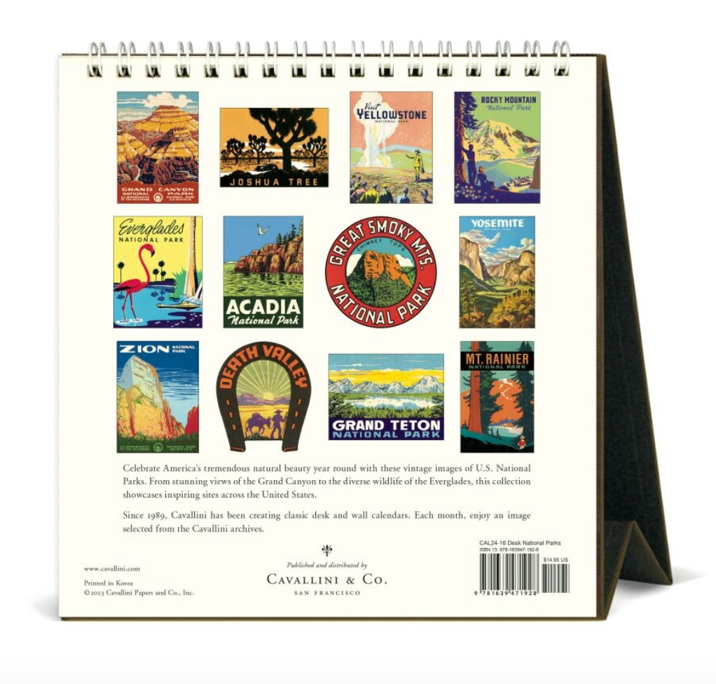 Cavallini & Co. 2024 Desk Calendar, National Parks
