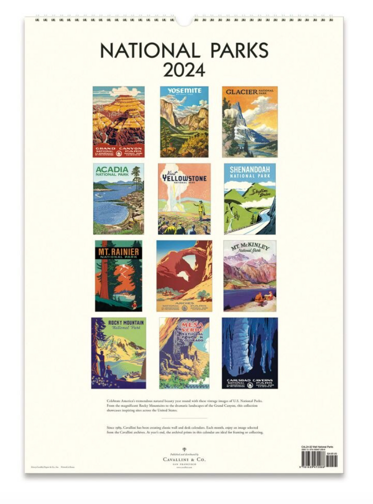 Cavallini & Co. 2024 Wall Calendar, National Parks