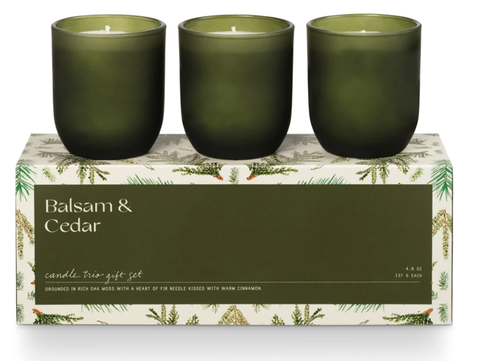 Illume Balsam & Cedar Candle Trio Gift Set