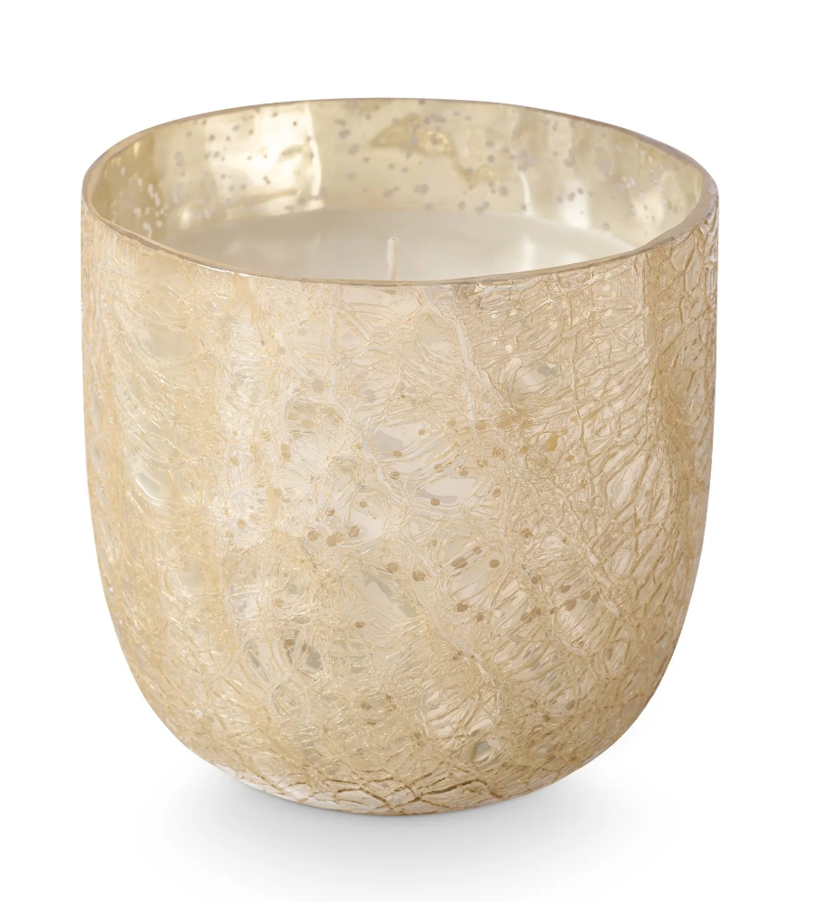 Illume Winter White Large Boxed Crackle Glass Candle