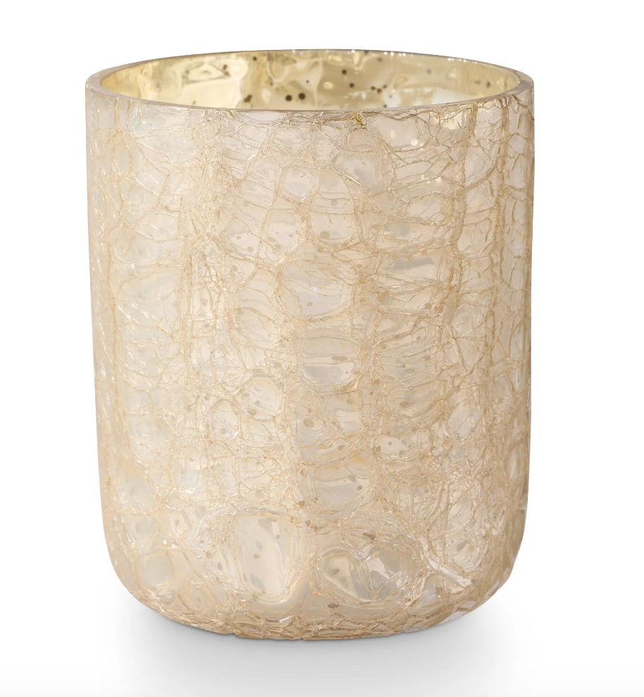 Illume Winter White Small Boxed Crackle Glass Candle