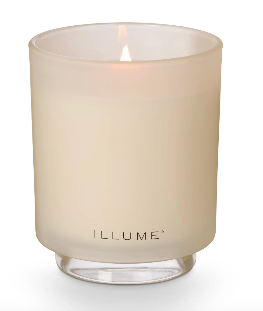 Illume Winter White Refillable Boxed Glass Candle, 10 Ounces