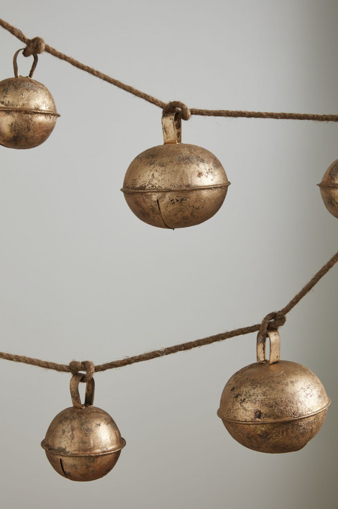 72" Antique Gold Sleigh Bell Garland