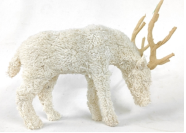12" Grazing Stag Knitted Boucle, Medium