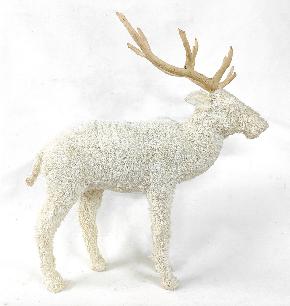 18" Standing Stag Knitted Boucle, Large