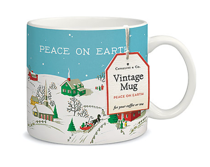 Cavallini Vintage Christmas Boxed Mug, 2 Styles