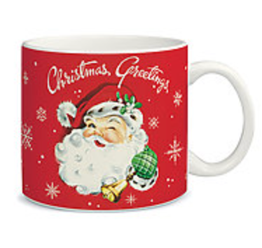 Cavallini Vintage Christmas Boxed Mug, 2 Styles
