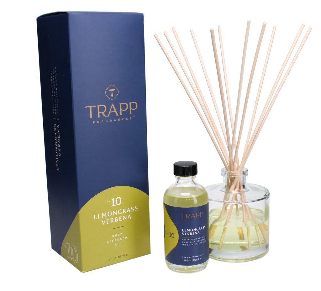 Trapp Fragrances No. 10 Lemongrass Verbena 4 oz. Reed Diffuser Kit