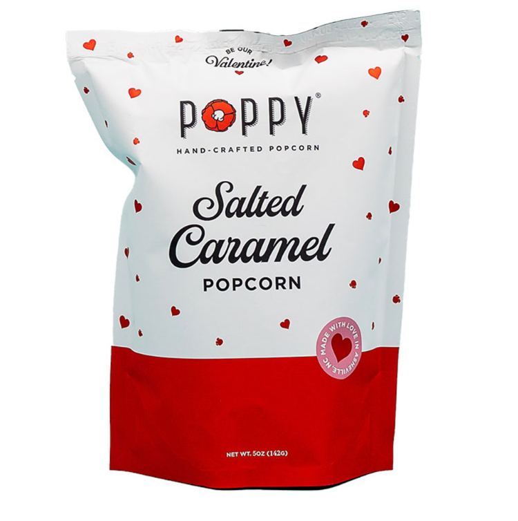 Poppy Popcorn Valentine Salted Caramel Snack Bag