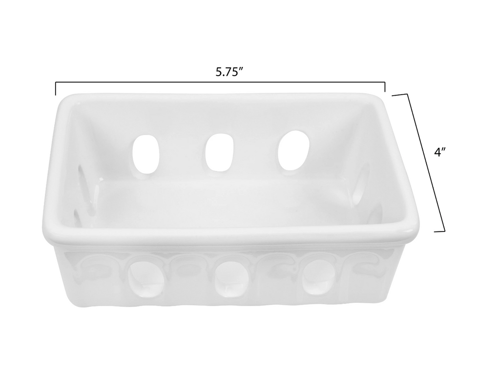 White Stoneware Berry Basket/Soap Dish