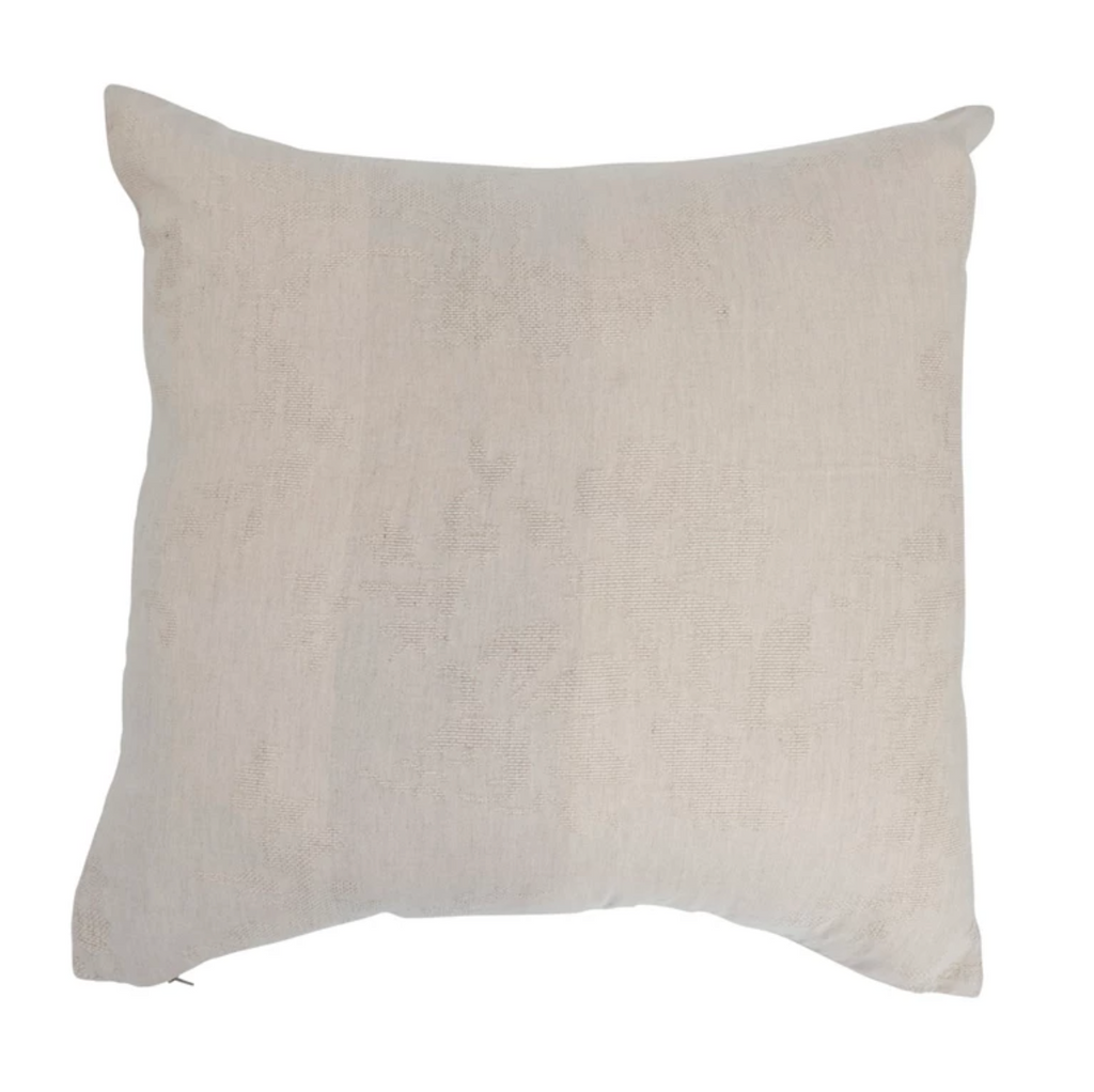 28" Woven Jacquard Pillow, Cream