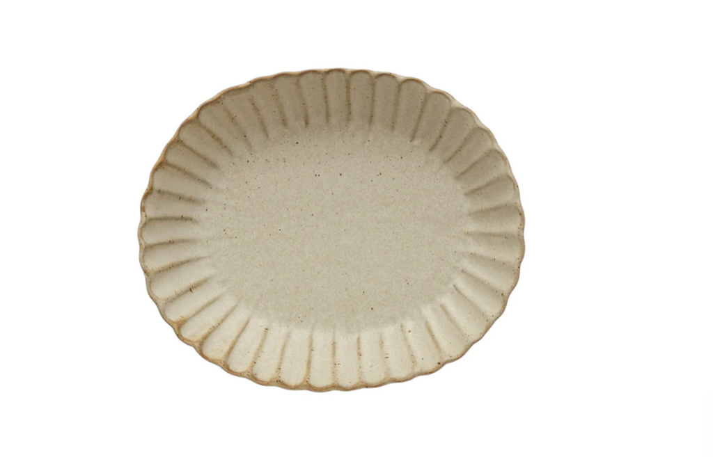 Stoneware Dish with Fluted Edging, 2 Sizes/Styles