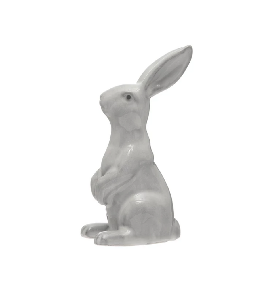 Stoneware Rabbit w/ Reactive Glaze, 3 Styles