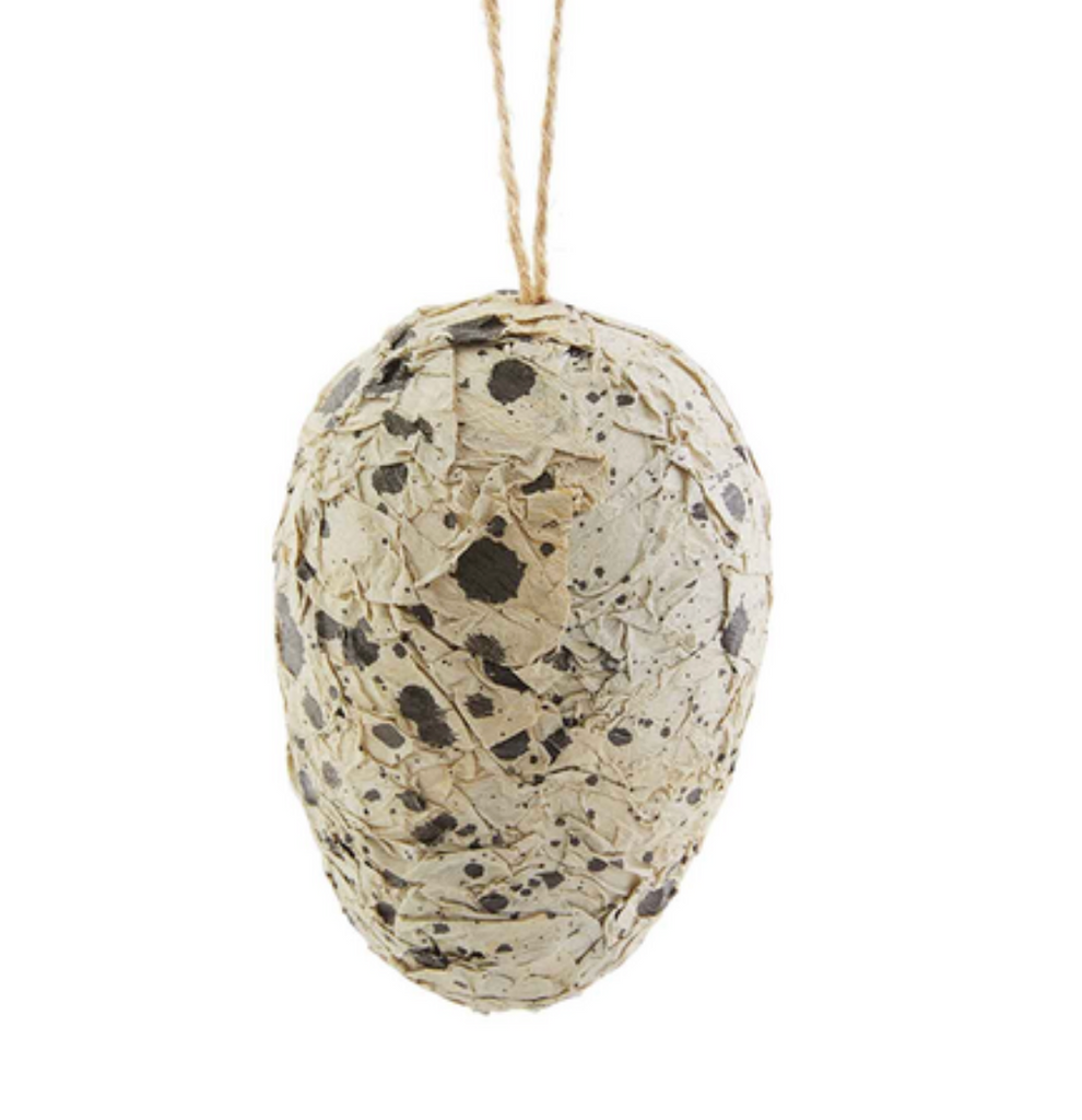 Paper Mache Egg with Jute Hanger, 5 Colors