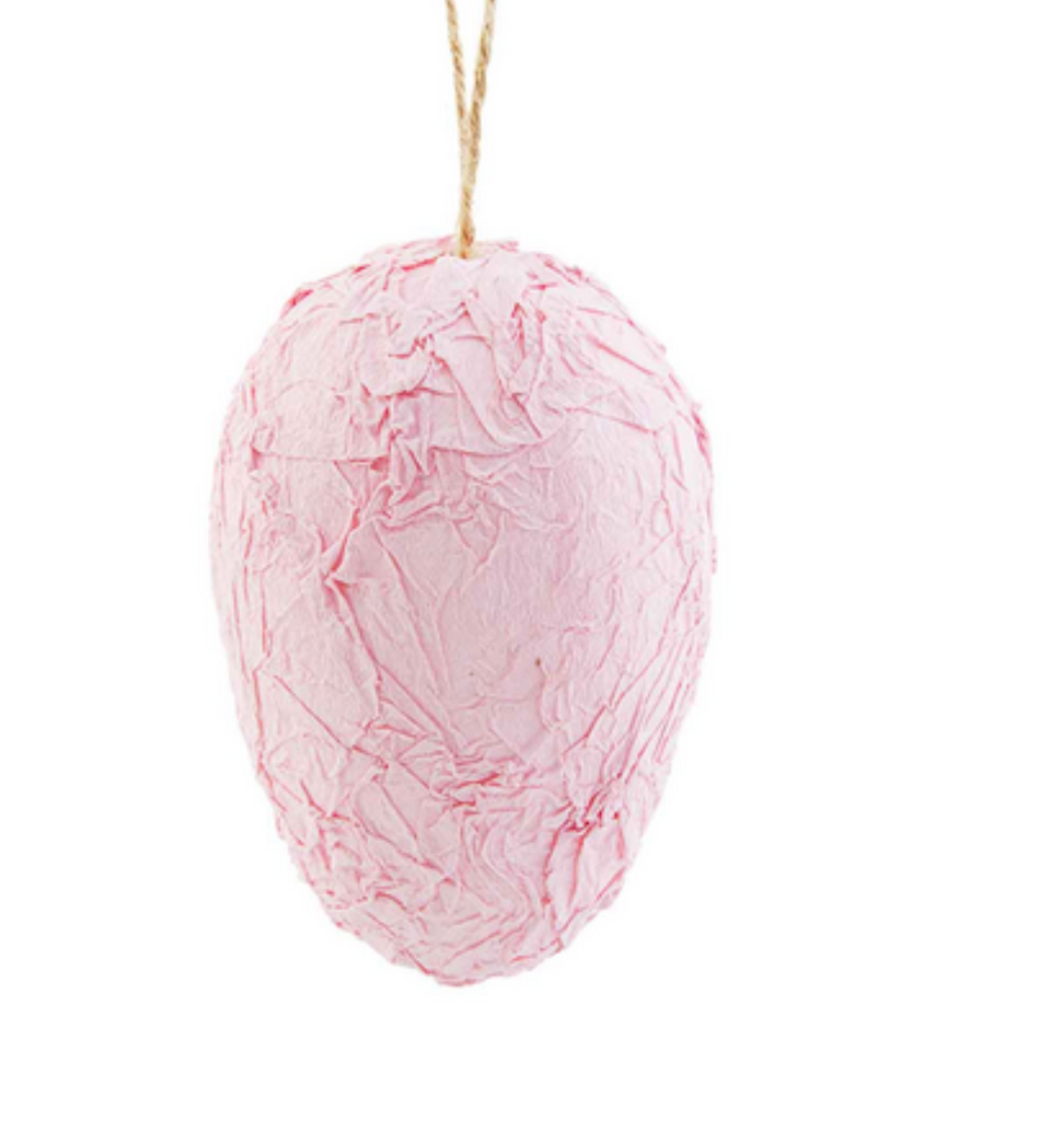 Paper Mache Egg with Jute Hanger, 5 Colors