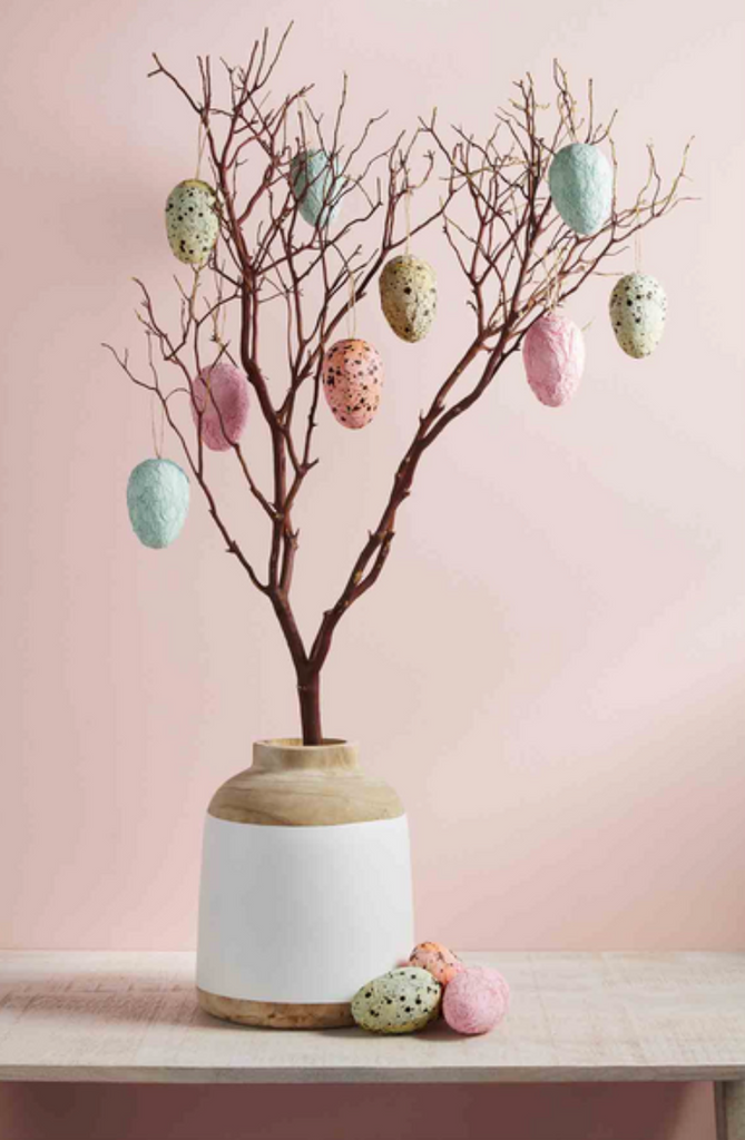 Paper Mache Egg with Jute Hanger, 5 Colors