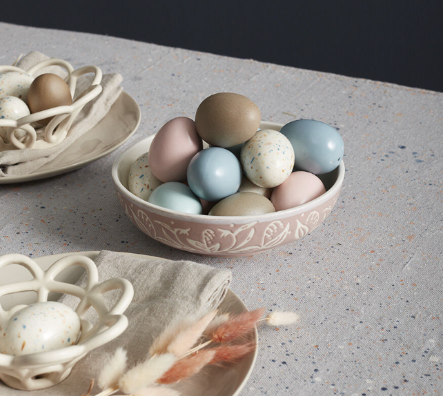 Hand Painted Ceramic Egg in Pastel Matte Finish (Color Will Vary)