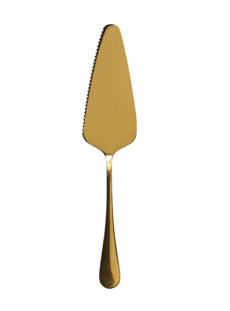 Stainless Steel Cake Server w/ Gold Finish
