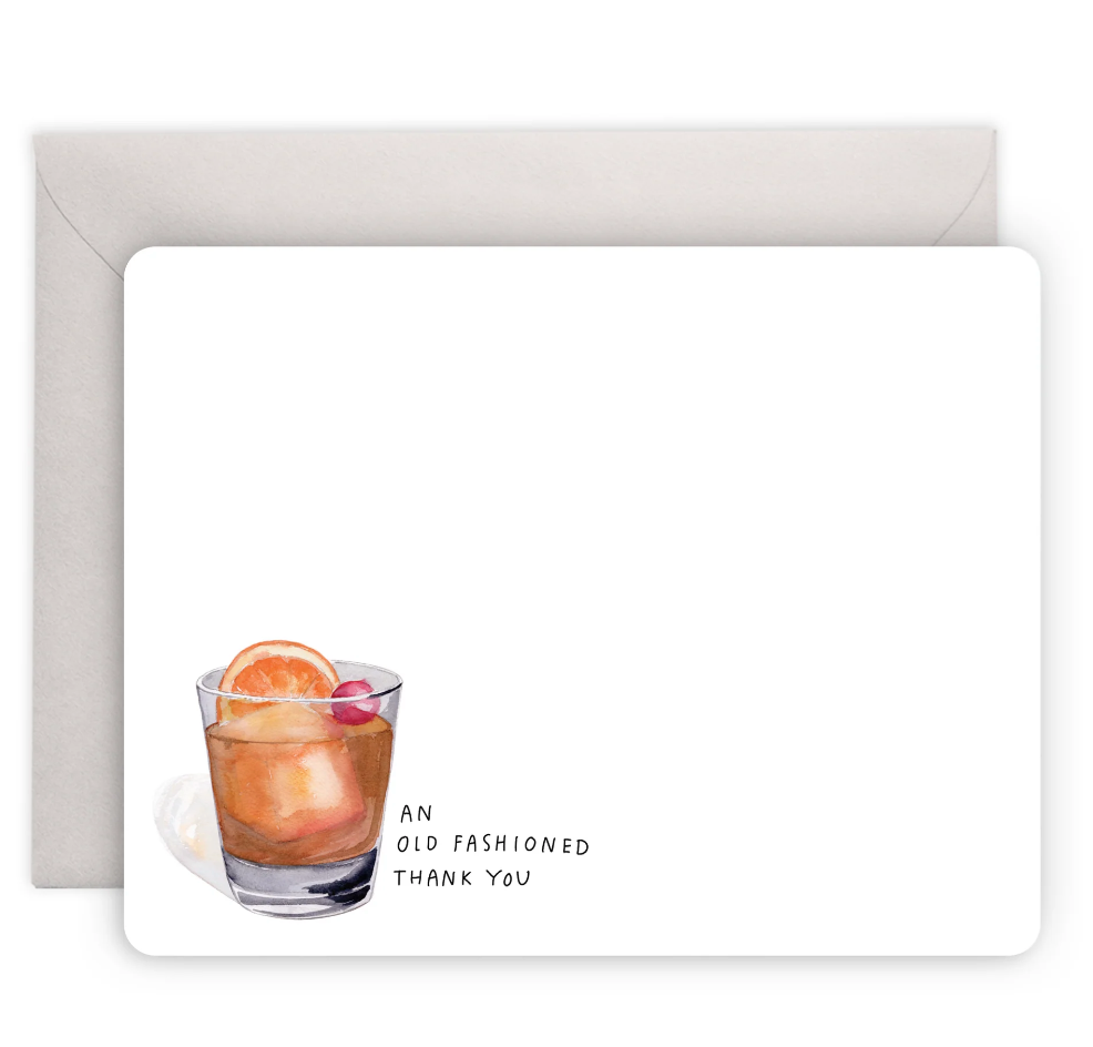 "Old Fashioned" Thank You Flat Notecards with Envelopes