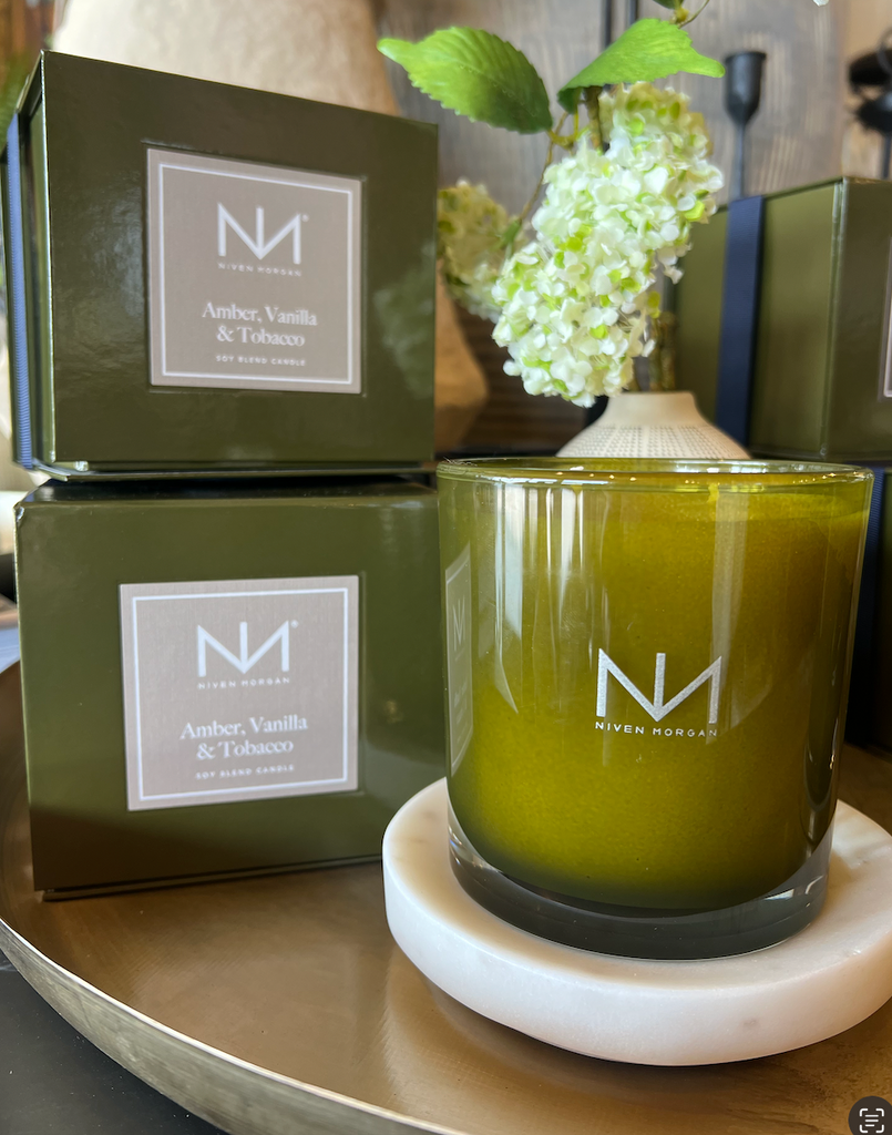 Niven Morgan 2 Wick Boxed Candle - Amber, Vanilla & Tobacco, 14.5 Ounces