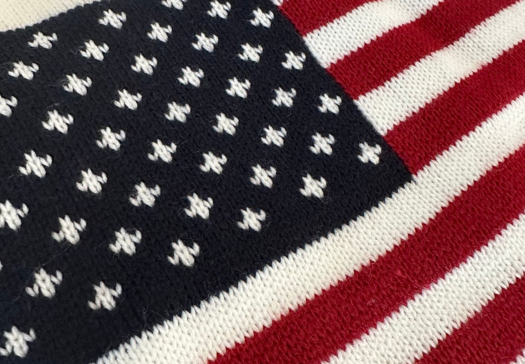 USA Knit Flag Sweater, White, 4 Sizes