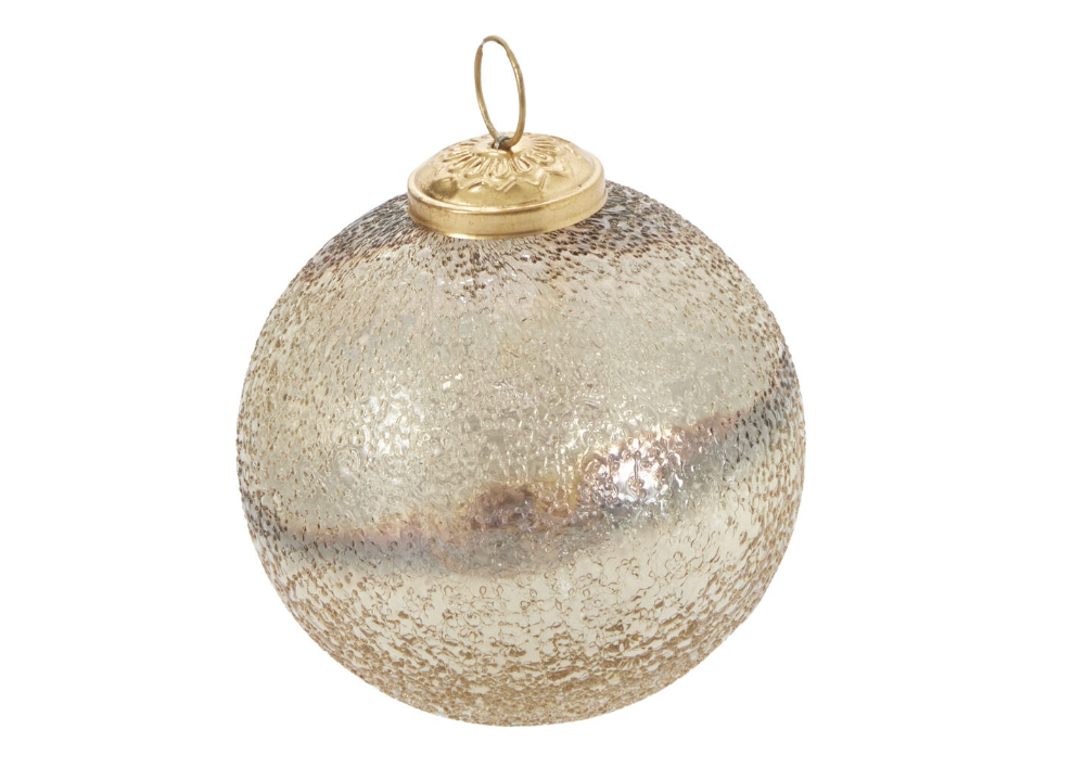 Gold Textured Glass Ornament, 3 Sizes