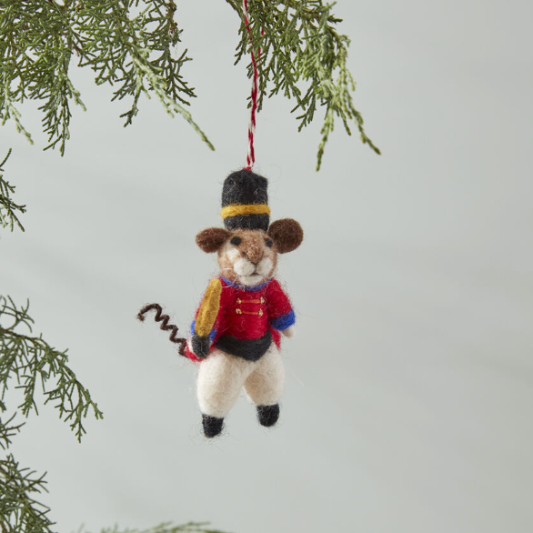 Drum Major Mouse Wool Felt Ornament