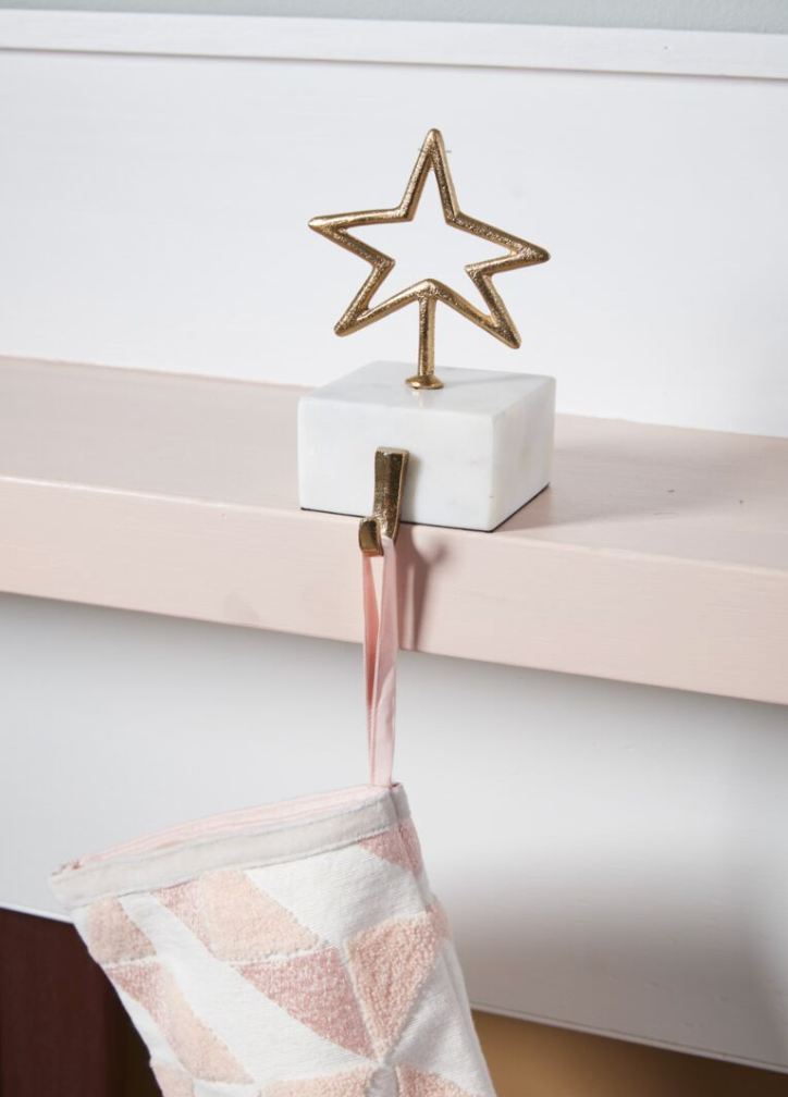 Gold Star w/ Marble Base Stocking Holder