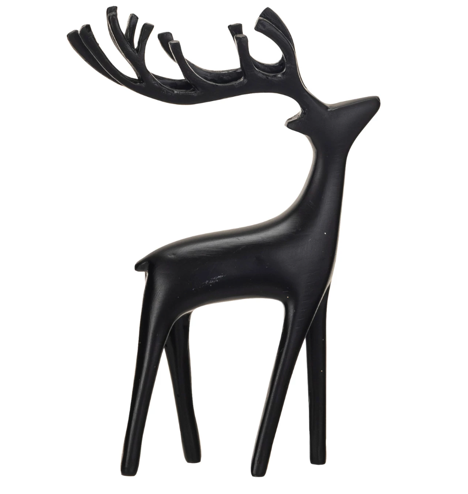 Noble Black Resin Reindeer, 2 Sizes