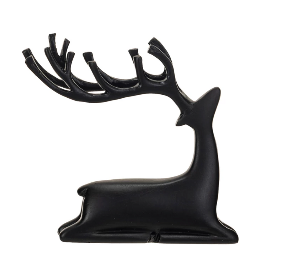 Noble Black Resin Reindeer, 2 Sizes