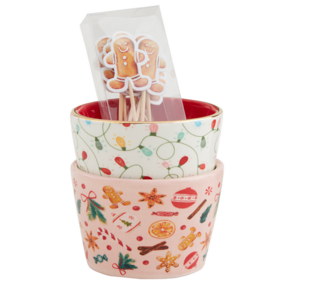 Holiday Tidbit and Toothpick Set, 3 Styles